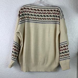 Vintage Pierre Cardin wool blend sweater Large beige fair isle